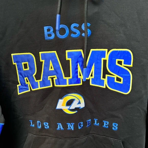 🌟New Mens Boss x NFL Cotton-Terry Hoodie with Collaborative